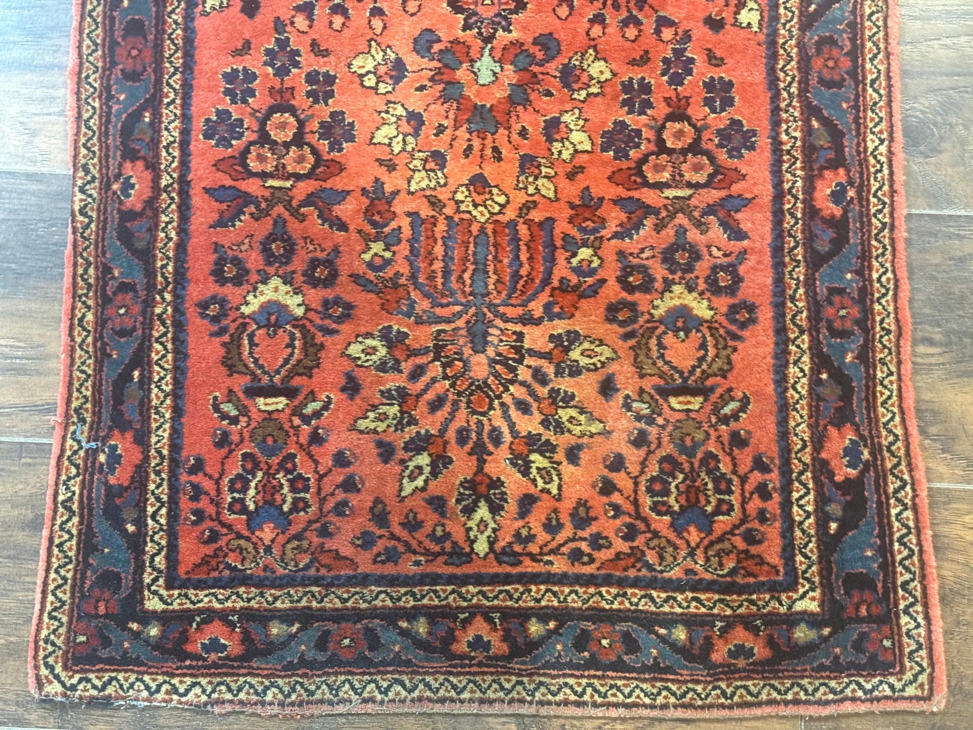 Antique Persian Sarouk Rug 2x4, Red, Fine 260 KPSI - Nuvé