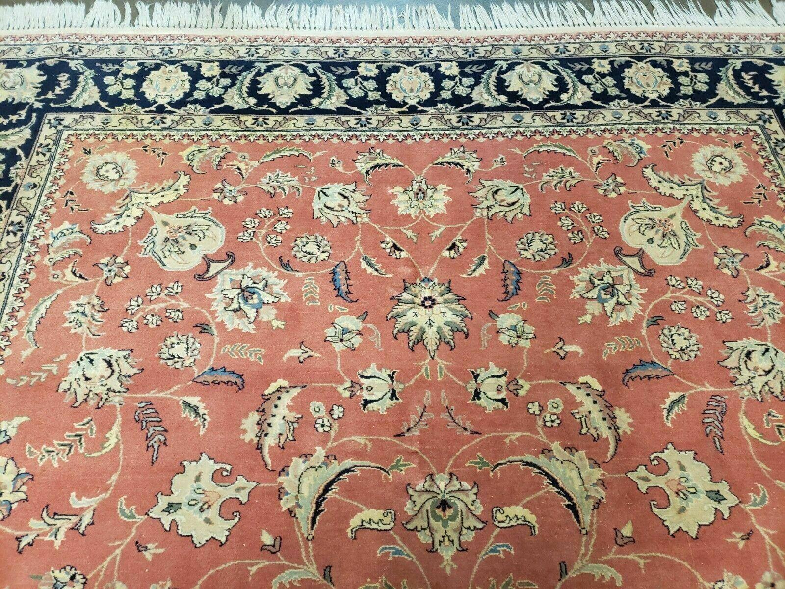 6' X 9' Vintage Fine Oriental Floral Handmade Wool Rug Vegetable Dyes Red Nice - Nuvé