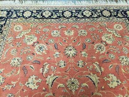6' X 9' Vintage Fine Oriental Floral Handmade Wool Rug Vegetable Dyes Red Nice - Nuvé