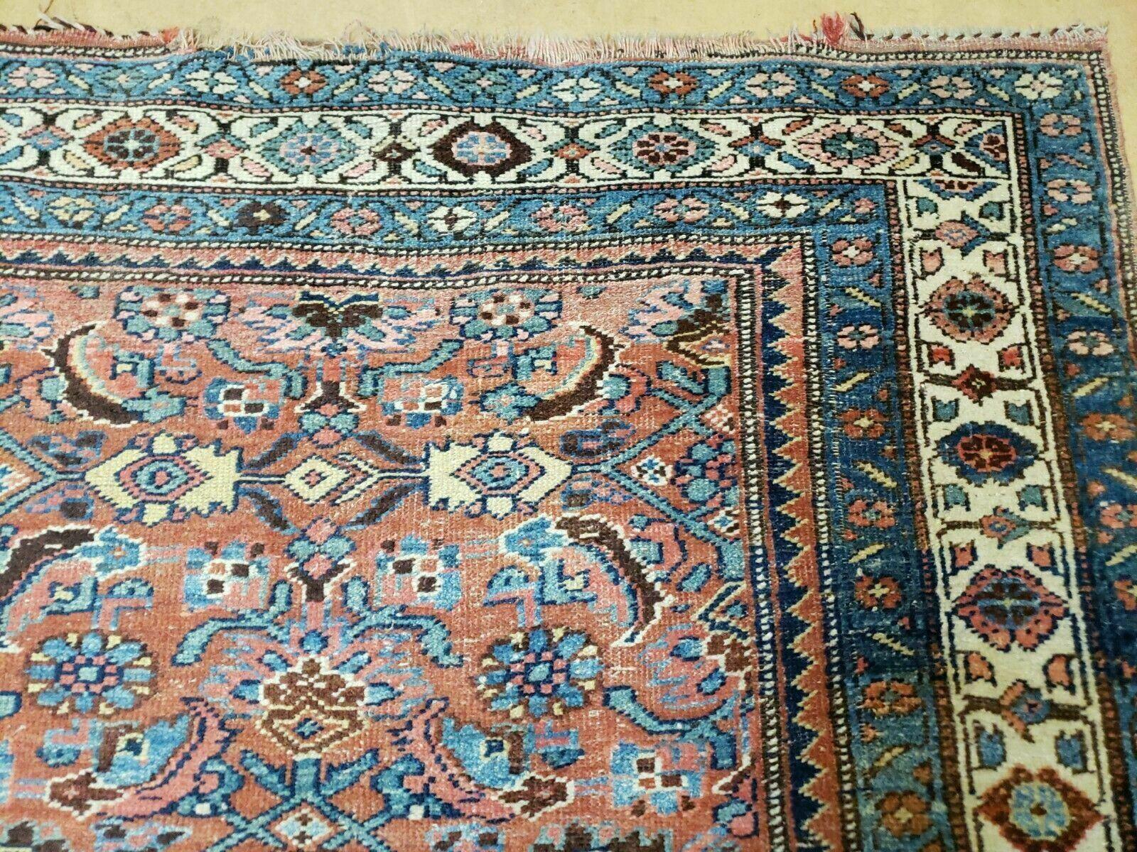 3' 8" X 11' Antique Handmade Turkish Wool Rug Veg Dye Runner Nice Rusted Red - Nuvé