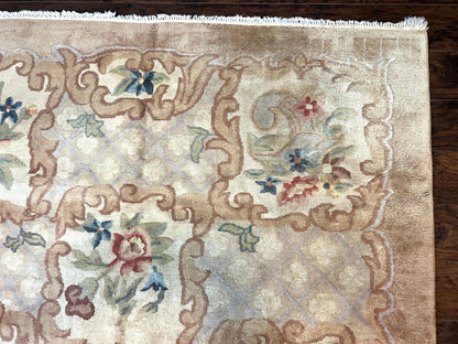 Indo Chinese Aubusson Wool Rug 11x16, Palace Sized Carpet, Oversized Handmade Vintage Rug, European Design - Nuvé