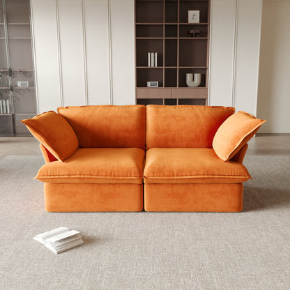 Sabi Modular Boucle Cloud Sofa - Orange - 2-Seater Sofa - Nuvé