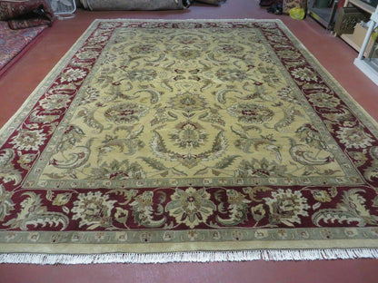 9' X 12' Vintage Handmade India Oriental Jaipur Quality Tea Wash Hand Knotted - Nuvé