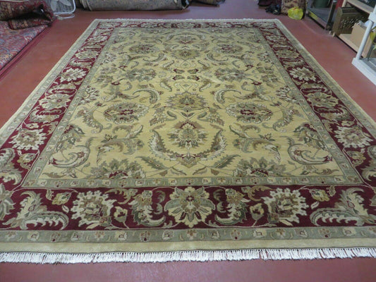 9' X 12' Vintage Handmade India Oriental Jaipur Quality Tea Wash Hand Knotted - Nuvé
