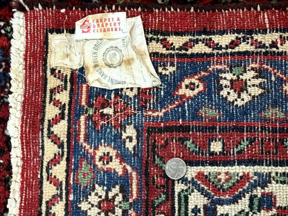 Persian Tribal Rug 6x11, Red Blue Ivory, Antique Persian Carpet, Hamadan Dargazin Carpet - Nuvé