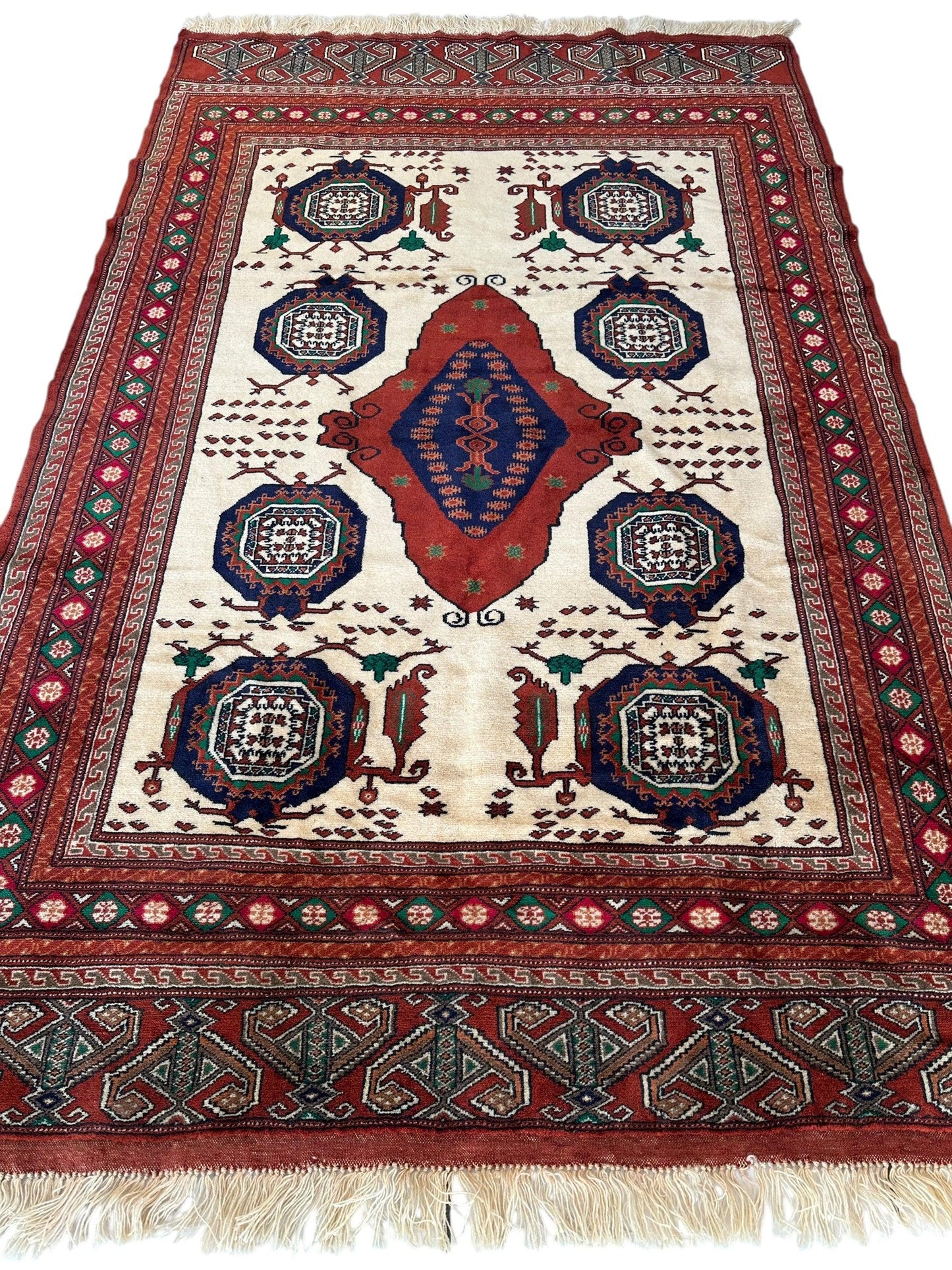 Hand-Knotted Afghani Kazak Wool Rug - 4'8" x 7'2" - Nuvé