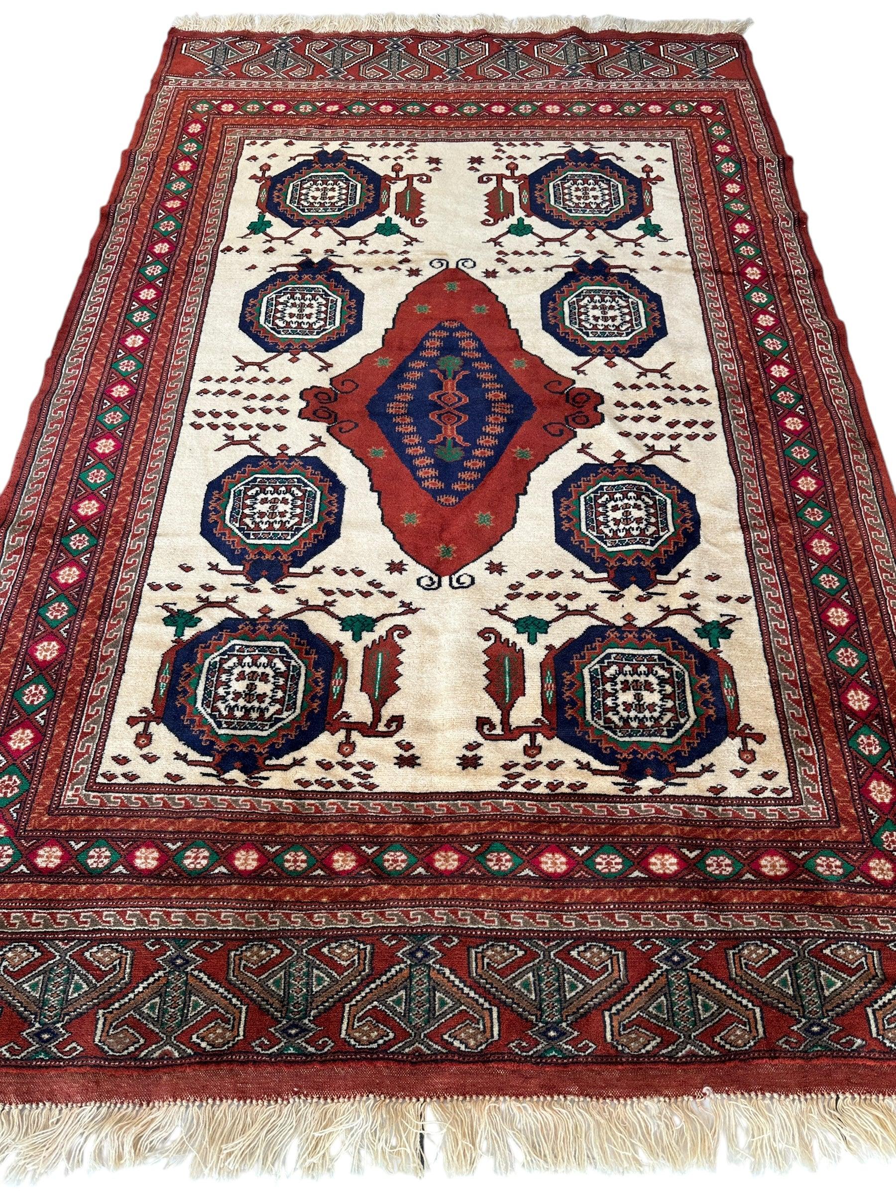 Hand-Knotted Afghani Kazak Wool Rug - 4'8" x 7'2" - Nuvé