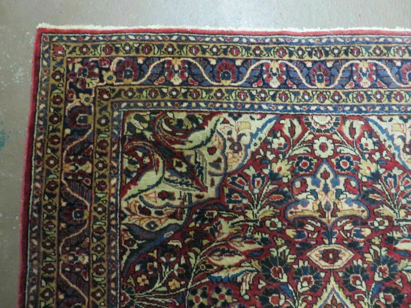 3' 5" X 5' Antique Handmade Indian Agra Fine Weave Wool Rug Organic dye Nice - Nuvé
