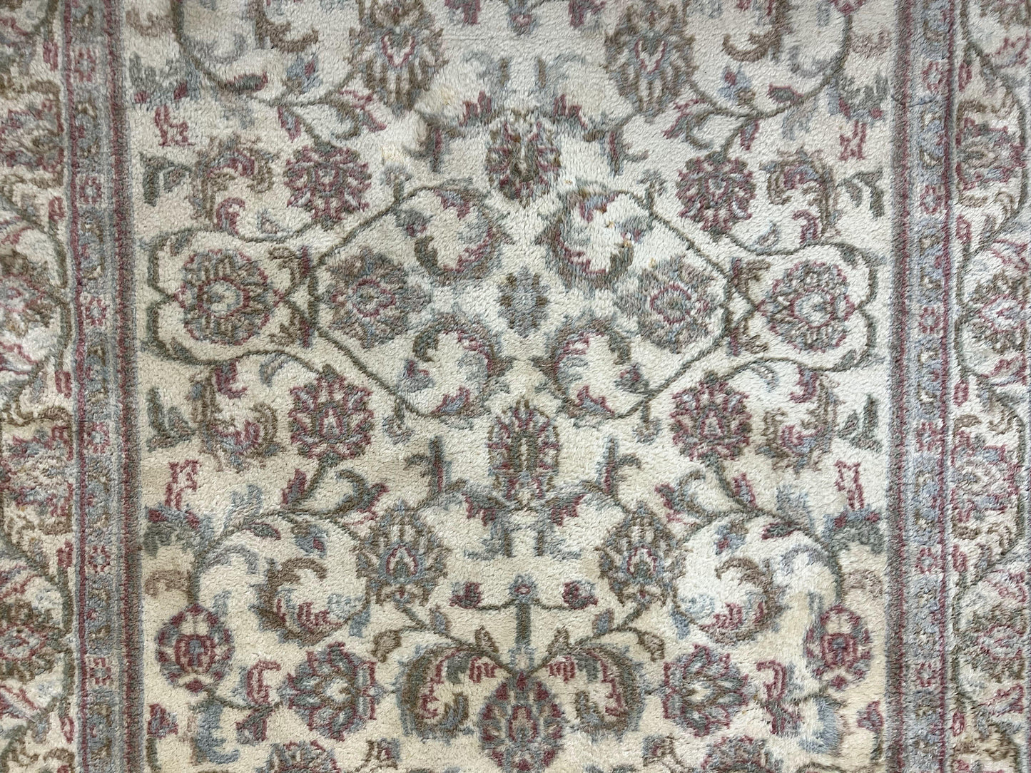 Indo Persian Rug 4x6, Vintage Handmade Wool Carpet, Floral Allover Pattern, Beige, Pair A - Nuvé