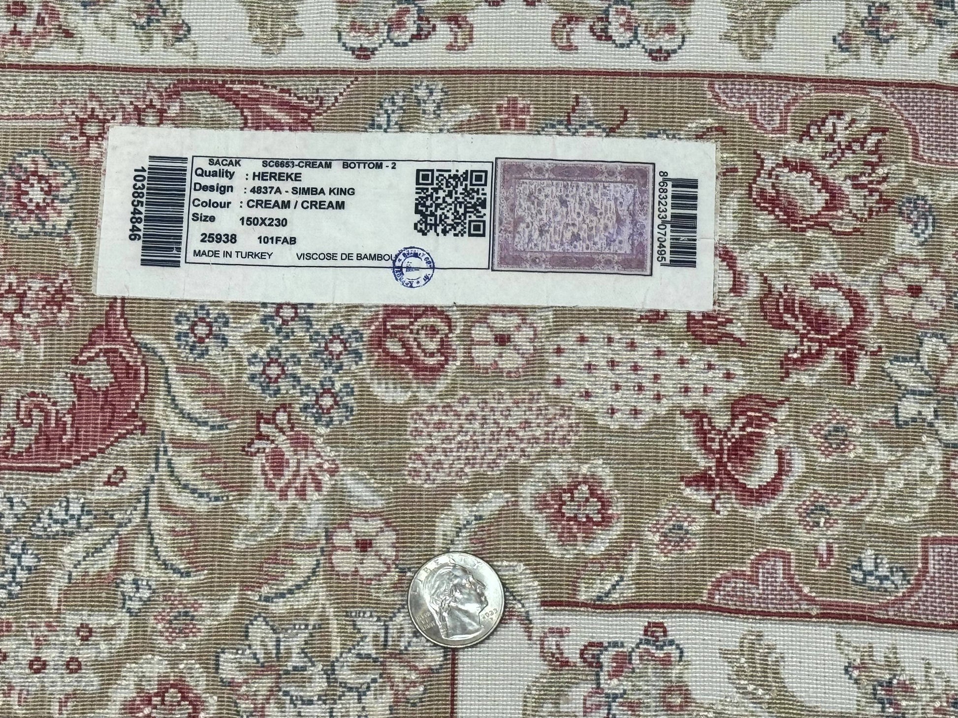 Turkish Silk Rug 5x8, Ivory, Hunting Design, Animal Pictorials, Bamboo Silk - Nuvé