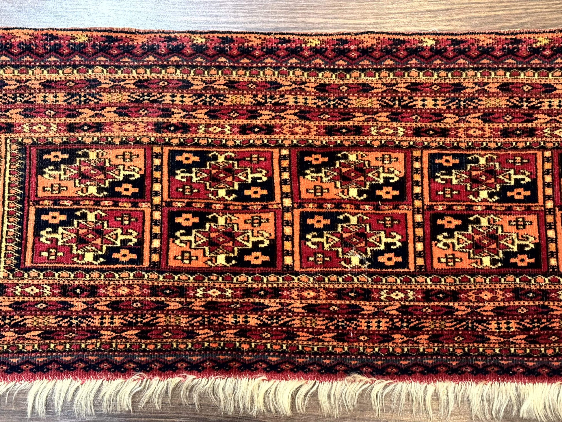 Antique Persian Turkoman Mafresh Rug 1x4, Wool, Tribal Collectible - Nuvé