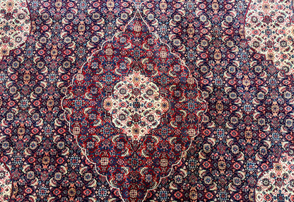 Persian Tabriz Rug 11x14 Navy Blue Herati Wool Carpet - Nuvé