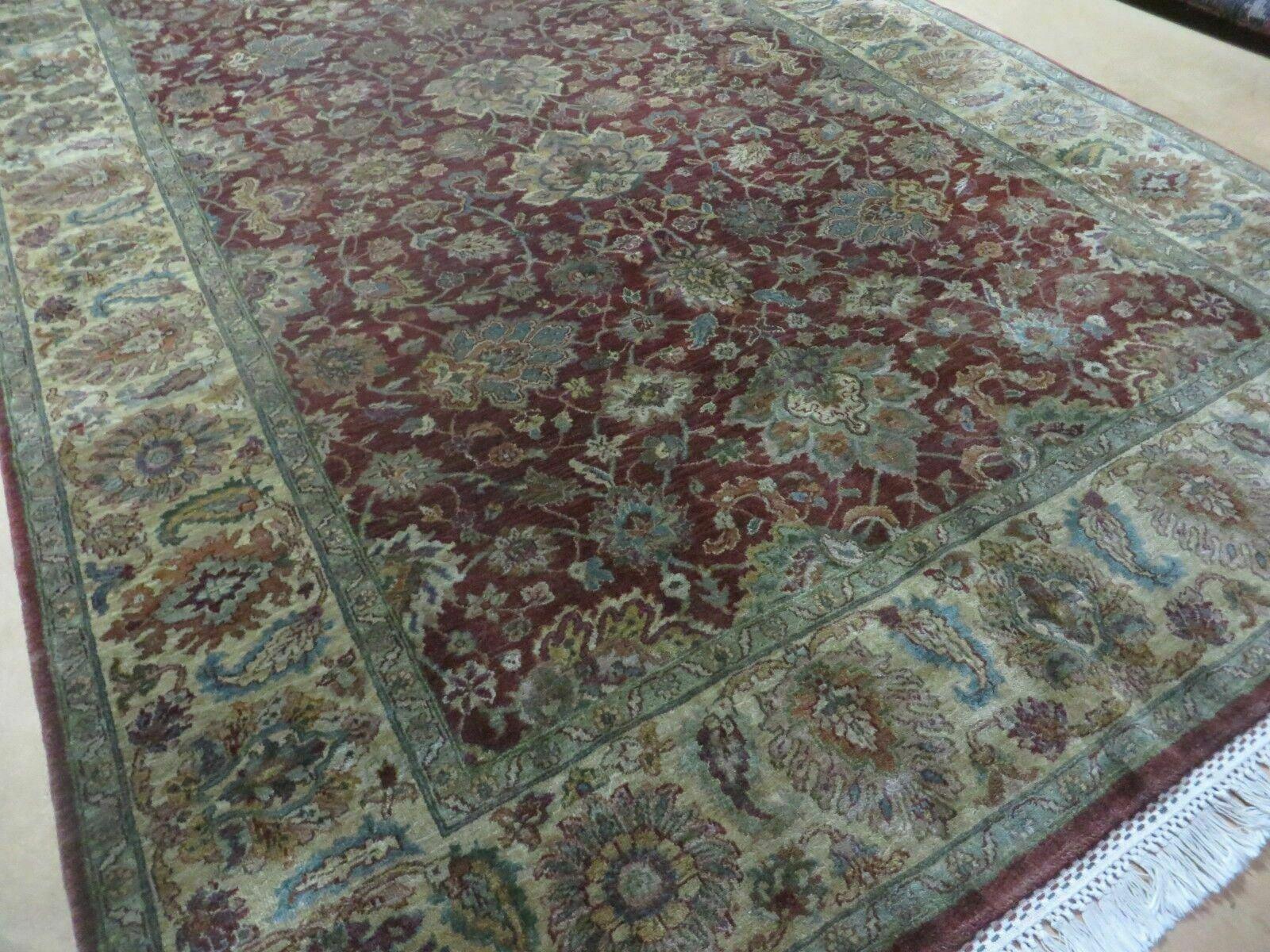 6' X 9' Handmade India Floral Oriental Wool Rug Carpet Tea Wash Red Hand Knotted - Nuvé
