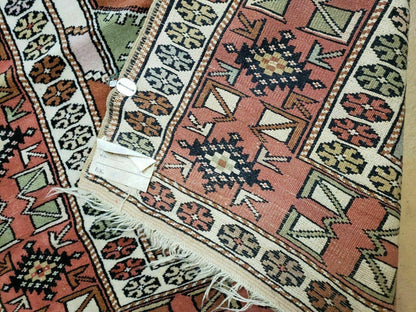 4' X 7' Antique Handmade Turkish Melas Oushak Wool Rug - Nuvé