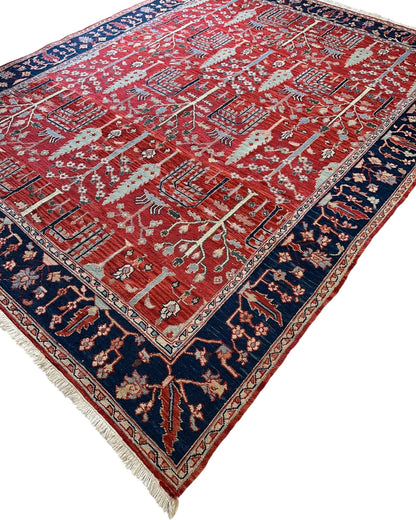 Handwoven Soumak Multicolor Wool Area Rug – 8’ x 10’ - Nuvé