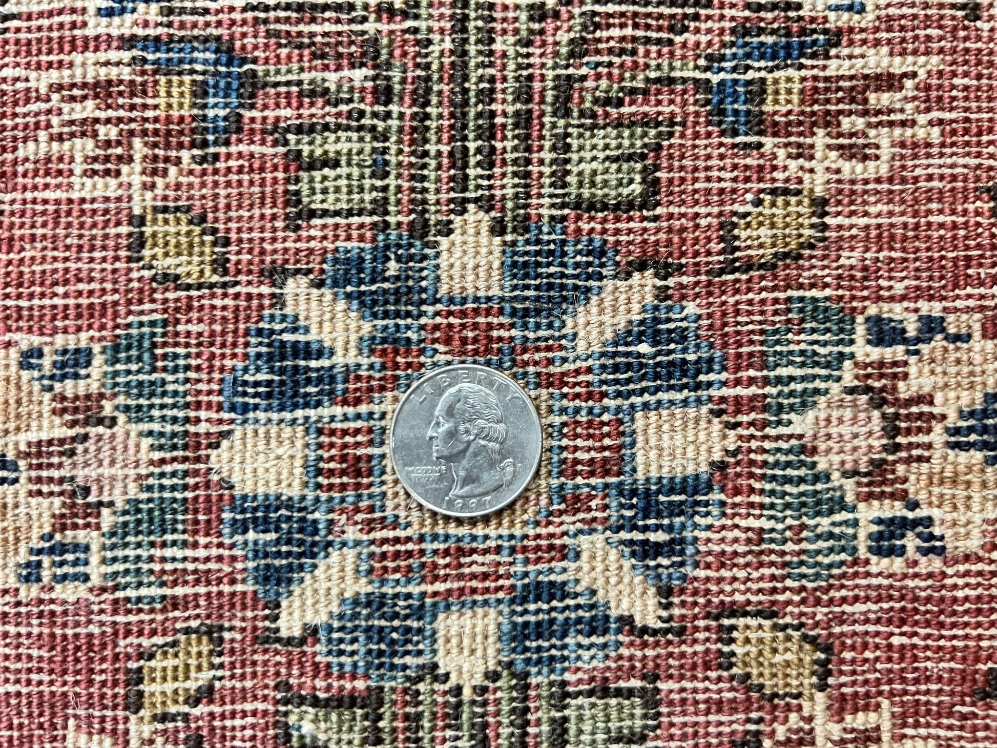 Antique Persian Sarouk Rug 2 x 2.5, Small Sarouk Carpet, Red Floral 1920s Red, Fine 170 KPSI, Wool Handmade Rug - Nuvé