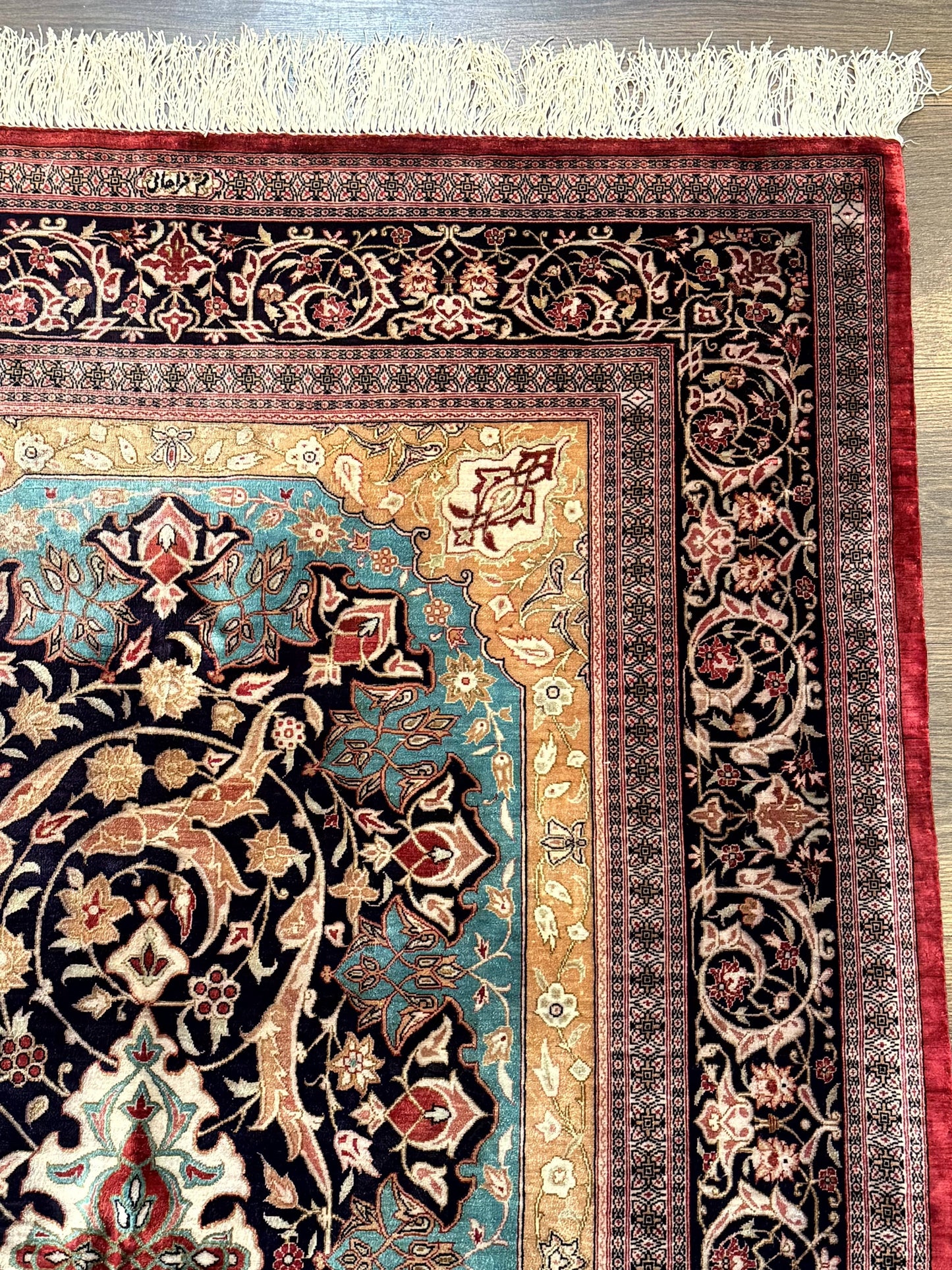 Magnificent Persian Qum Silk Rug 3x5, Exceptionally Fine 780 KPSI, Signed, Rare - Nuvé