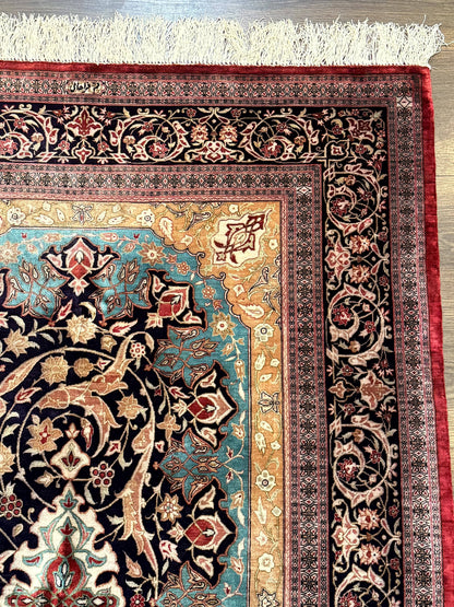 Magnificent Persian Qum Silk Rug 3x5, Exceptionally Fine 780 KPSI, Signed, Rare - Nuvé