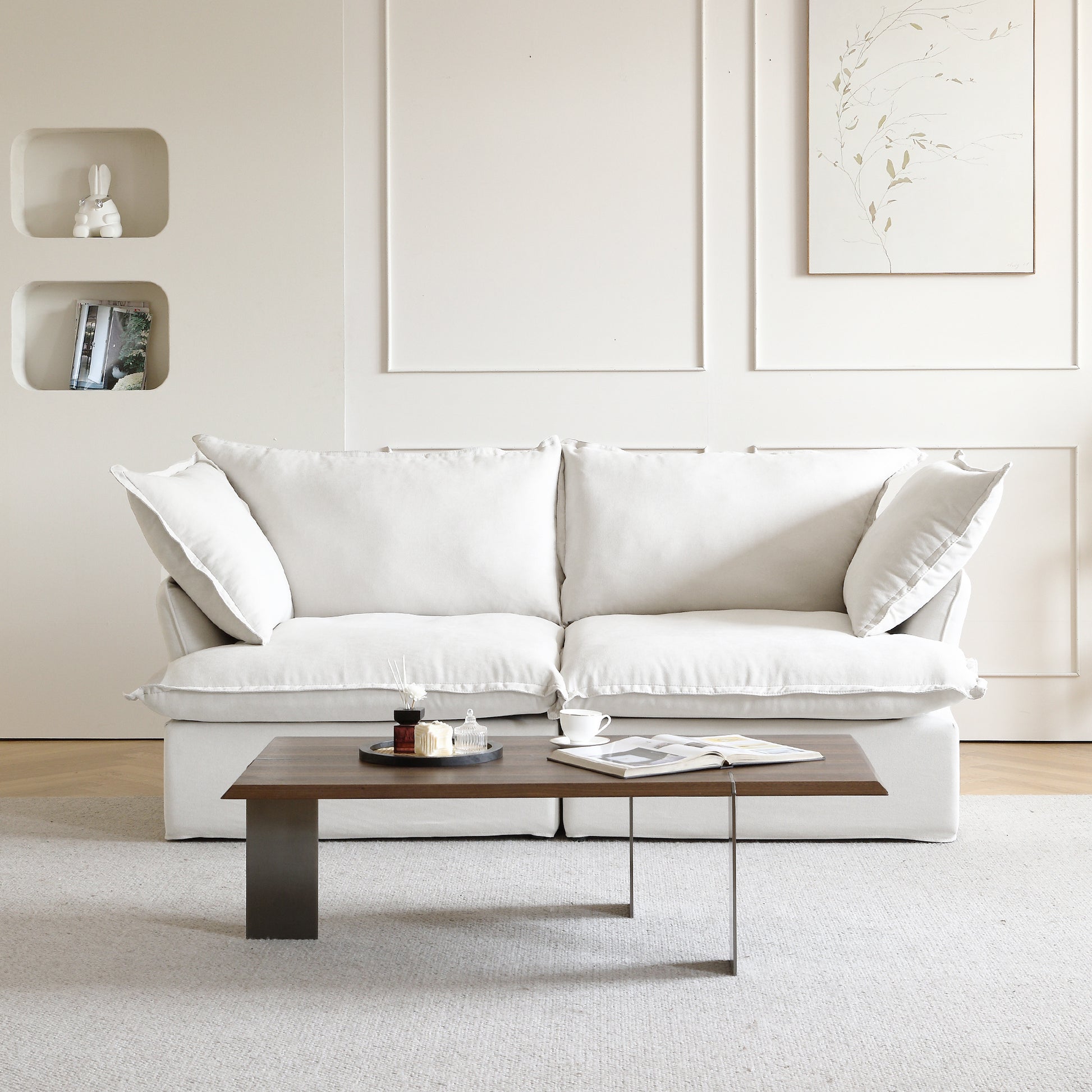 Sabi Modular Boucle Cloud Sofa - Snow White - 2-Seater Sofa - Nuvé
