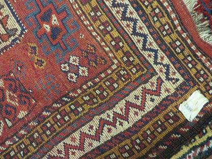 Antique Moroccan Runner Rug 4x9, Wide Runner, Hand Knotted Tribal Oriental Carpet, Hallway Rug, Geometric Medallions, Red, Bohemian Rug Nice - Nuvé