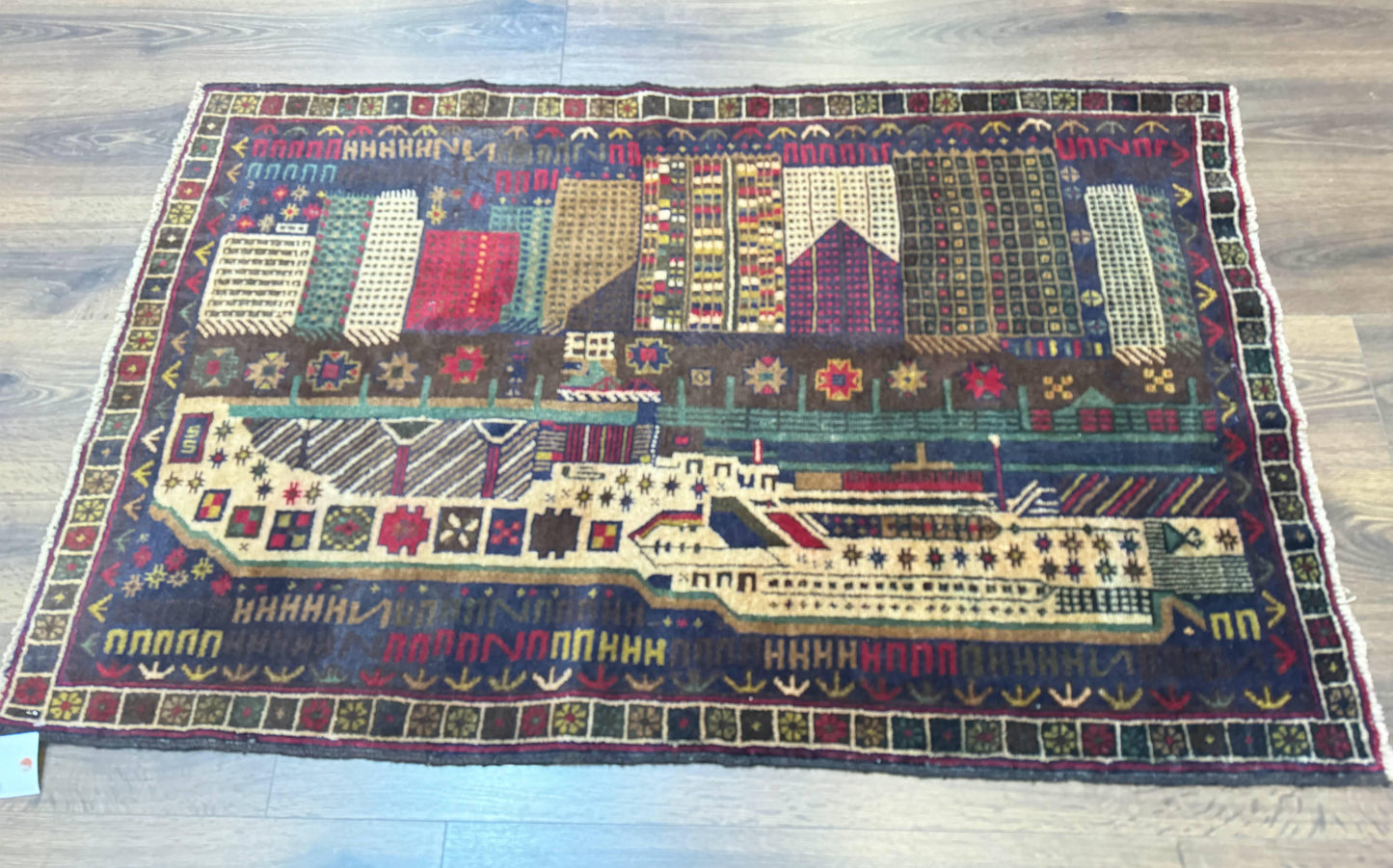 Balouch Rug 3x5, Afghan Carpet, City Pictorial - Nuvé