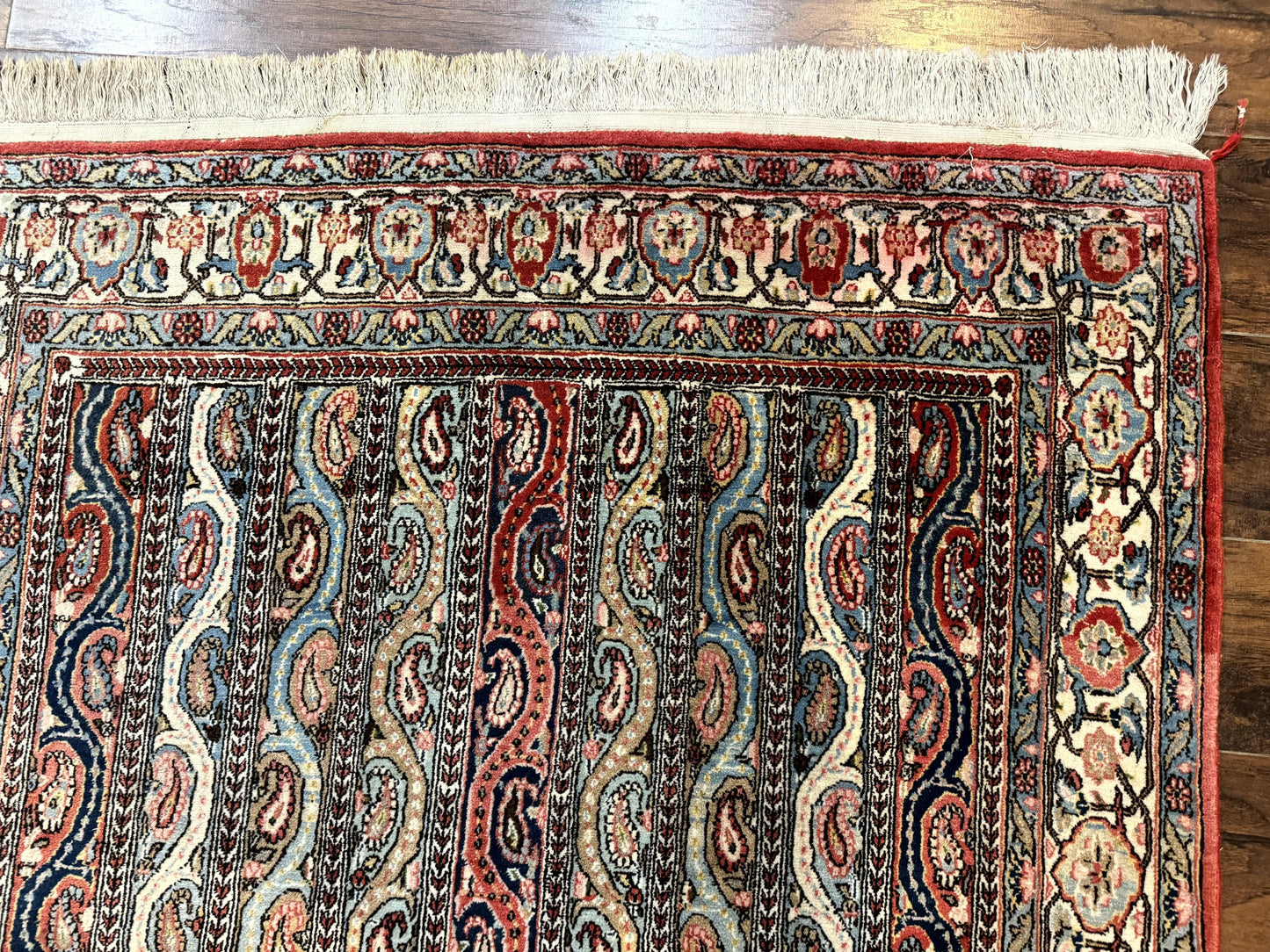 Persian Qum Rug 4x7, Striped Paisley Boteh Design - Nuvé