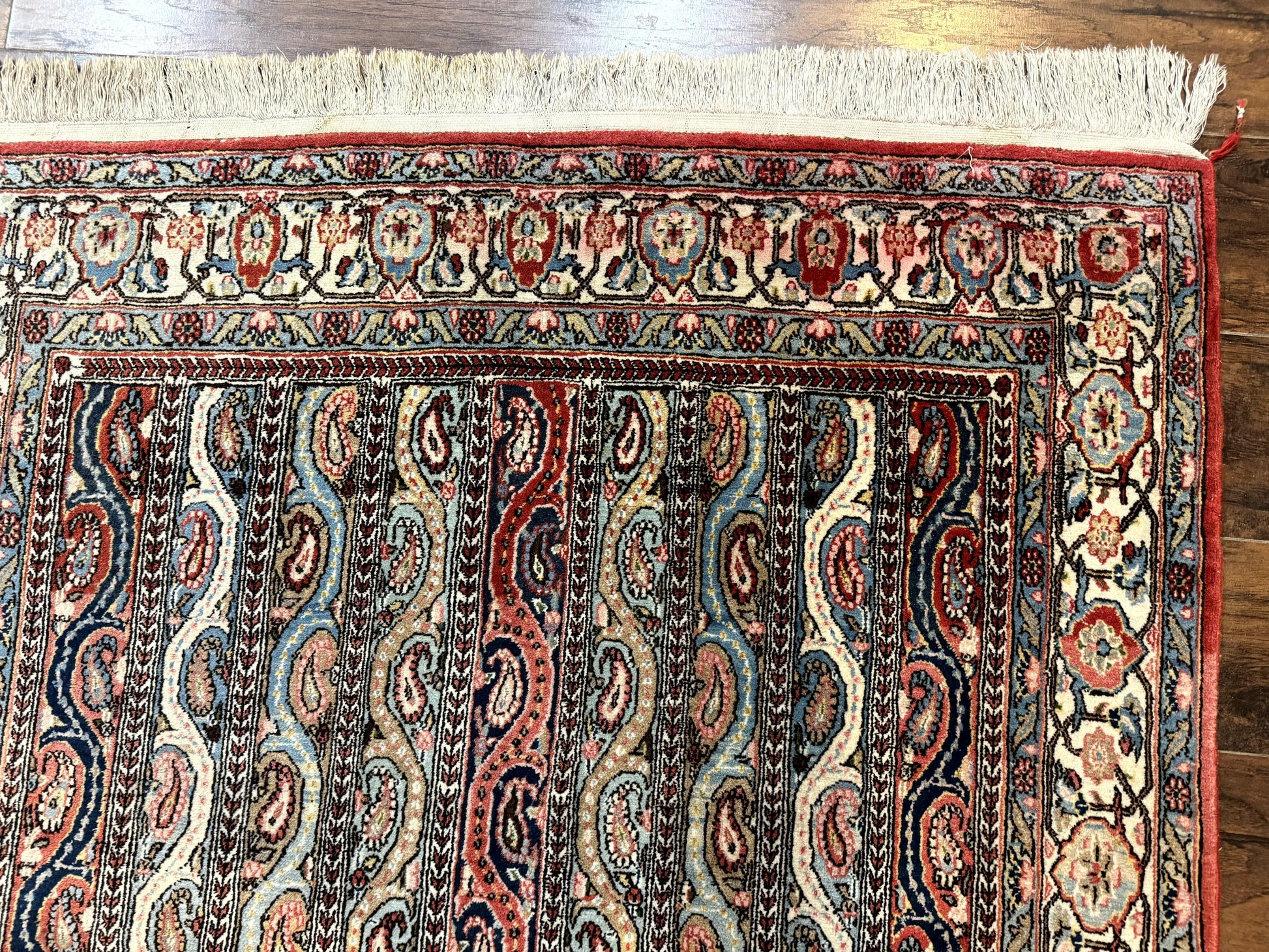 Persian Qum Rug 4x7, Striped Paisley Boteh Design - Nuvé