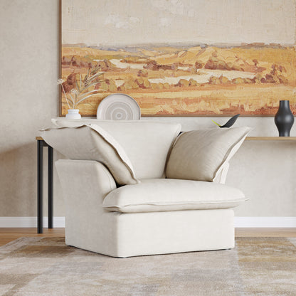 Sabi Modular Boucle Cloud Sofa- Beige - Single Seater Sofa - Nuvé