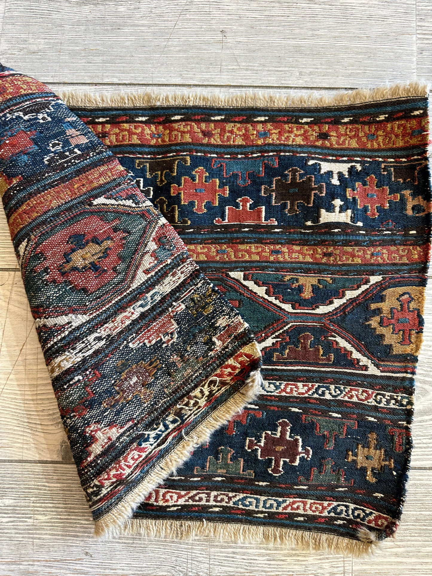 1900’s Antique Tribal Shahsavan Caucasian Cradleface - 18" X 16" - Nuvé