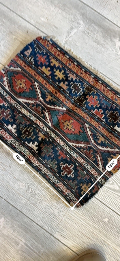 1900’s Antique Tribal Shahsavan Caucasian Cradleface - 18" X 16" - Nuvé