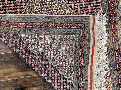 Afghan Rug 4x5, Wool with Silk Highlights, Very Fine Hand Knotted Vintage Oriental Carpet, Herati Pattern, Persian Rug, Bidjar Rug, 400 KPSI - Nuvé