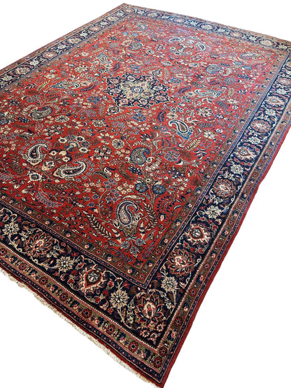 1940s Persian Yazd Area Rug 7’11” X 10’10″ - Nuvé