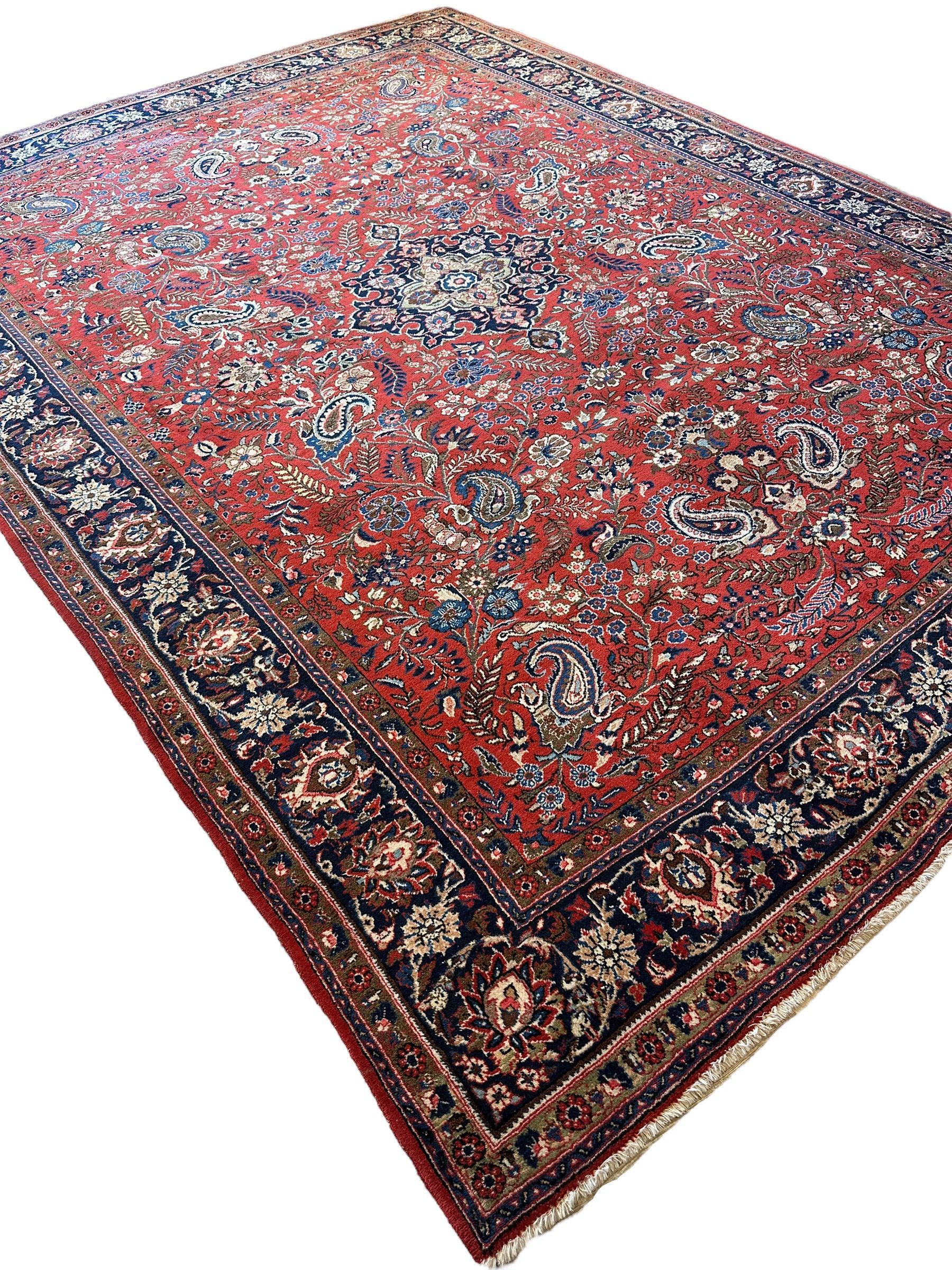 1940s Persian Yazd Area Rug 7’11” X 10’10″ - Nuvé