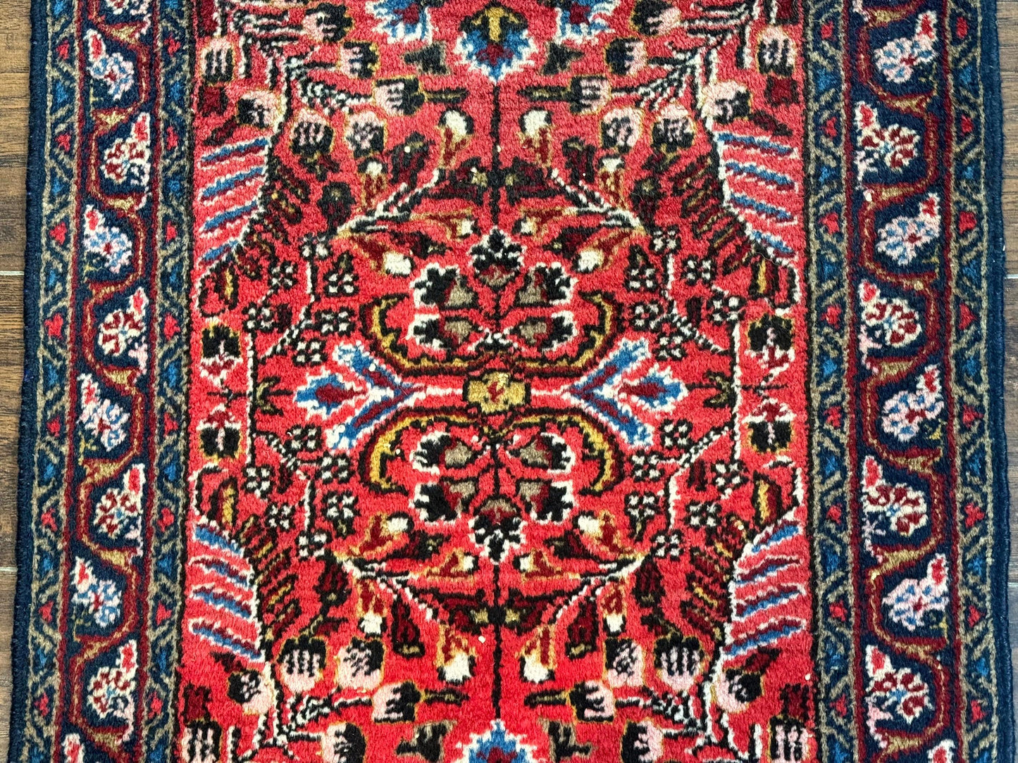 Small Antique Persian Tribal Rug 2x3, Red, Floral, Handmade, Hamadan Rug - Nuvé