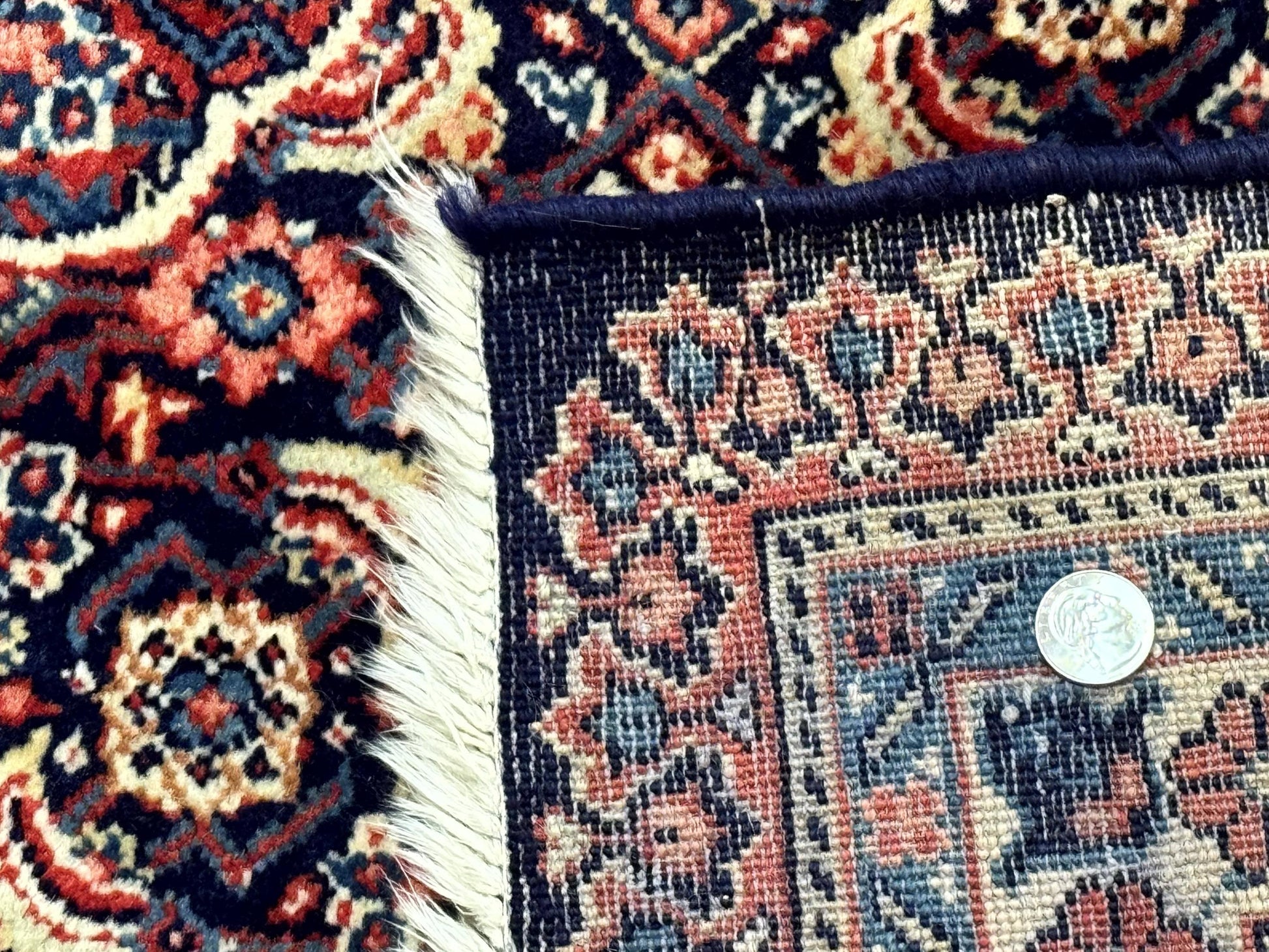 Persian Tabriz Rug 11x14 Navy Blue Herati Wool Carpet - Nuvé