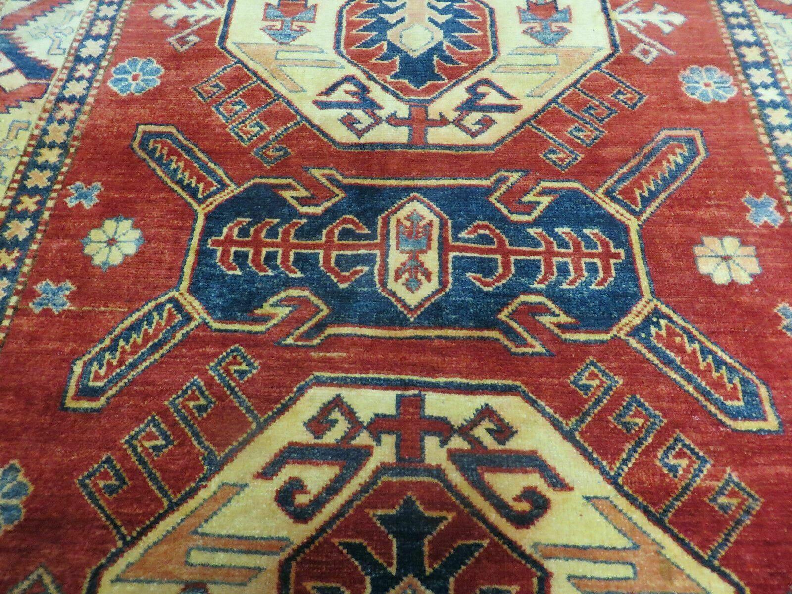 4' X 6' Vintage Handmade Turkish Kazak Pattern Wool Rug Carpet Nice - Nuvé