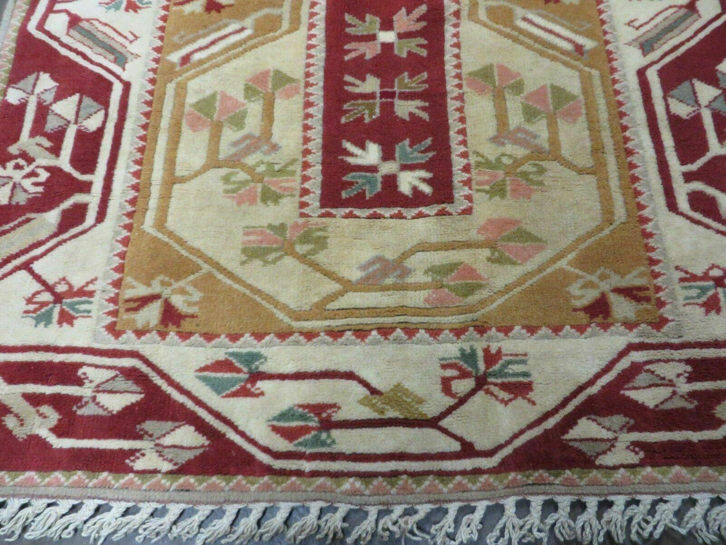 4' X 6' Vintage Handmade Knotted Turkish Kazak Pattern Wool Rug Carpet Nice - Nuvé