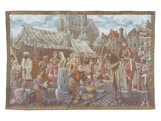 1990s Belgium Wall Tapestry 4'1” x 6’4” - Nuvé