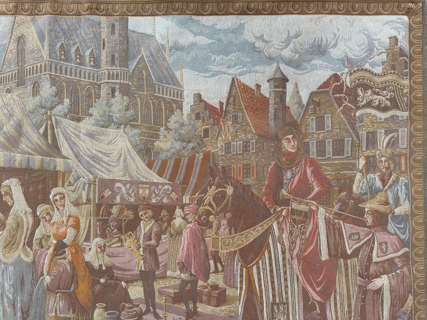 1990s Belgium Wall Tapestry 4'1” x 6’4” - Nuvé