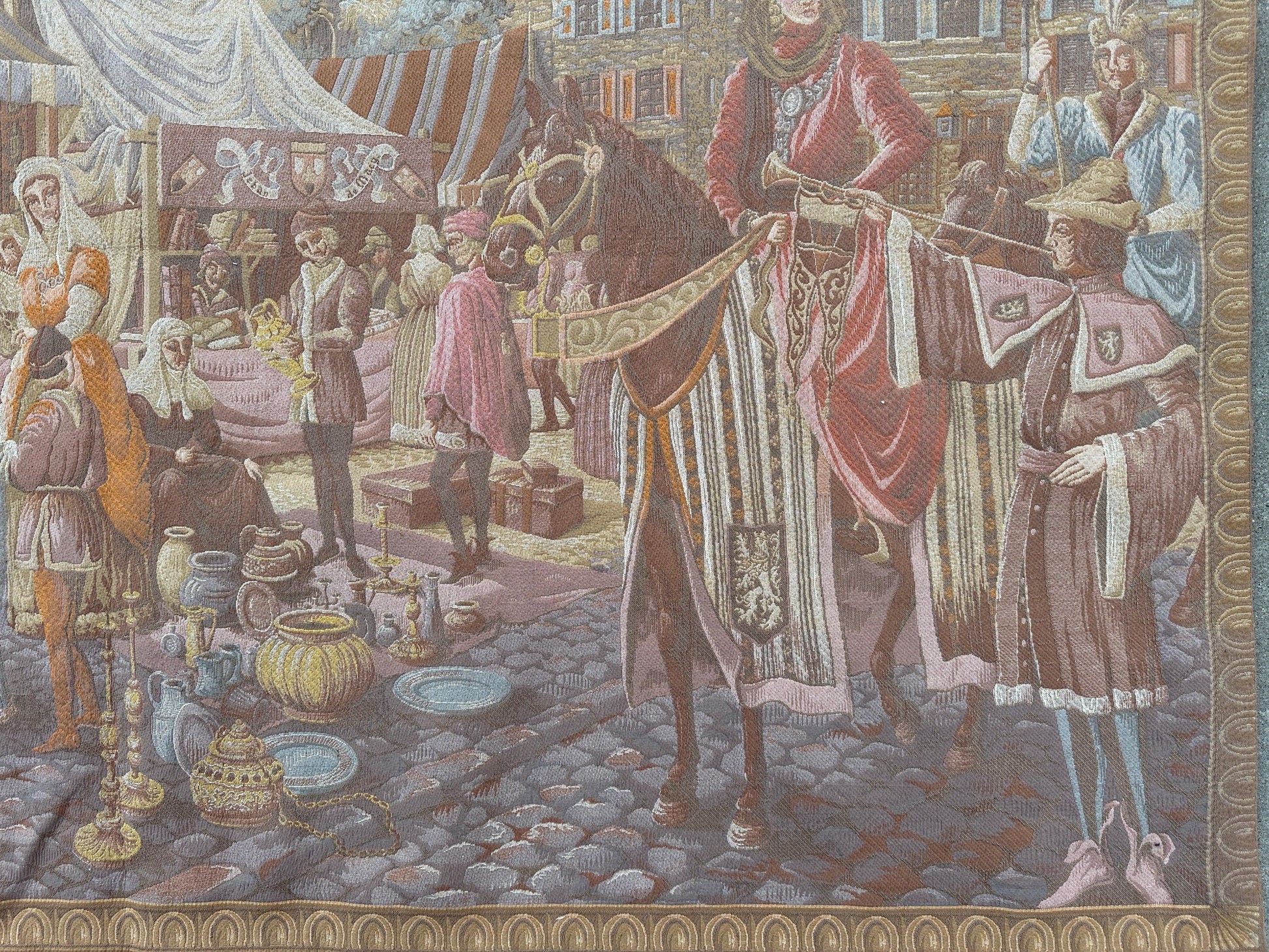 1990s Belgium Wall Tapestry 4'1” x 6’4” - Nuvé