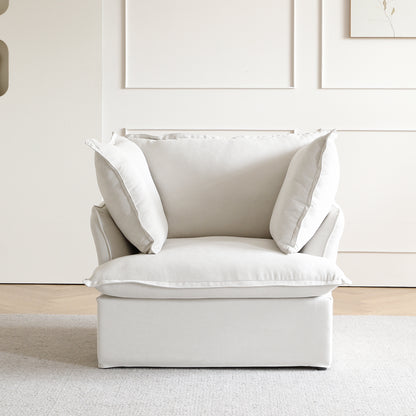 Sabi Modular Boucle Cloud Sofa - Snow White - Single Seater Sofa - Nuvé