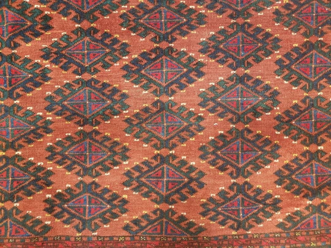 Antique Turkoman Rug 3'4" x 5', Collecticble Yamud Oriental Rug, Seat Pillow Cushion Cover, Tribal Mat, Wool Red Hand-Knotted Mafresh Carpet - Nuvé