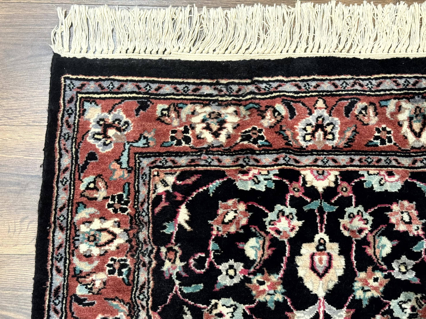 Pak Persian Runner Rug 2.8 x 10, Dark Blue, Floral Allover, Wool - Nuvé