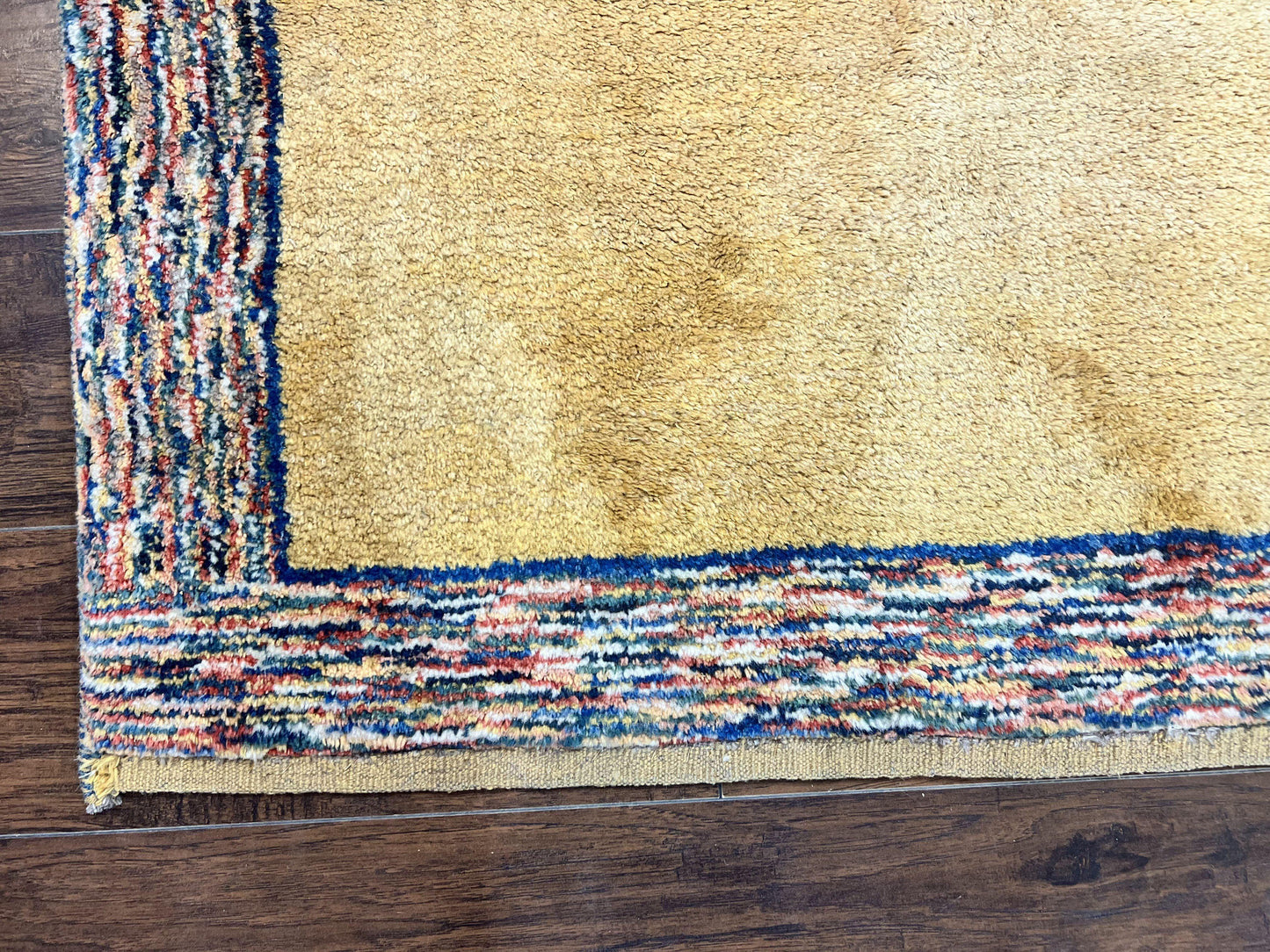 Indo Gabbeh Rug 3.7 x 5, Tribal Rug, Boho Rug, Wool Handmade Carpet - Nuvé