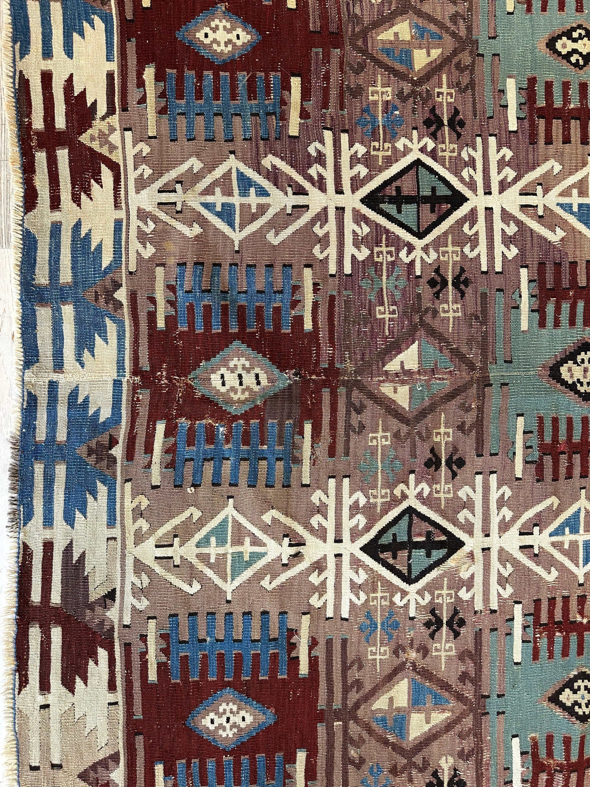 Reyhanli Anatolian 19th C Antique One Of A Kind Kilim Rug 5’ x 8’3” - Nuvé