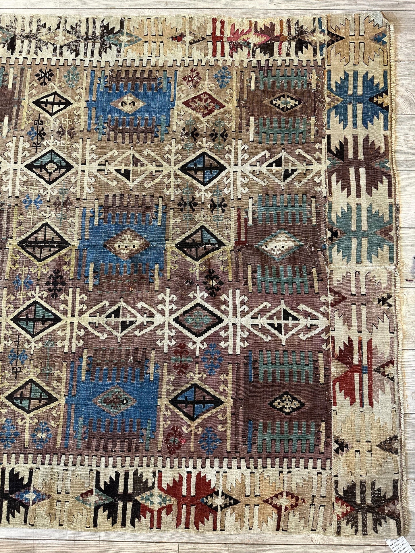 Reyhanli Anatolian 19th C Antique One Of A Kind Kilim Rug 5’ x 8’3” - Nuvé