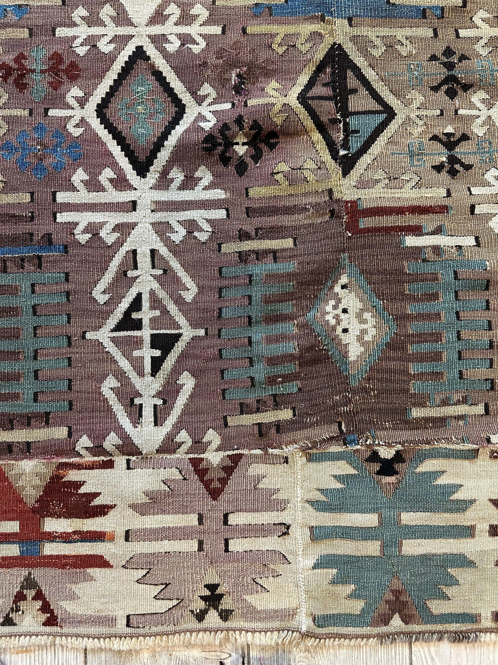 Reyhanli Anatolian 19th C Antique One Of A Kind Kilim Rug 5’ x 8’3” - Nuvé