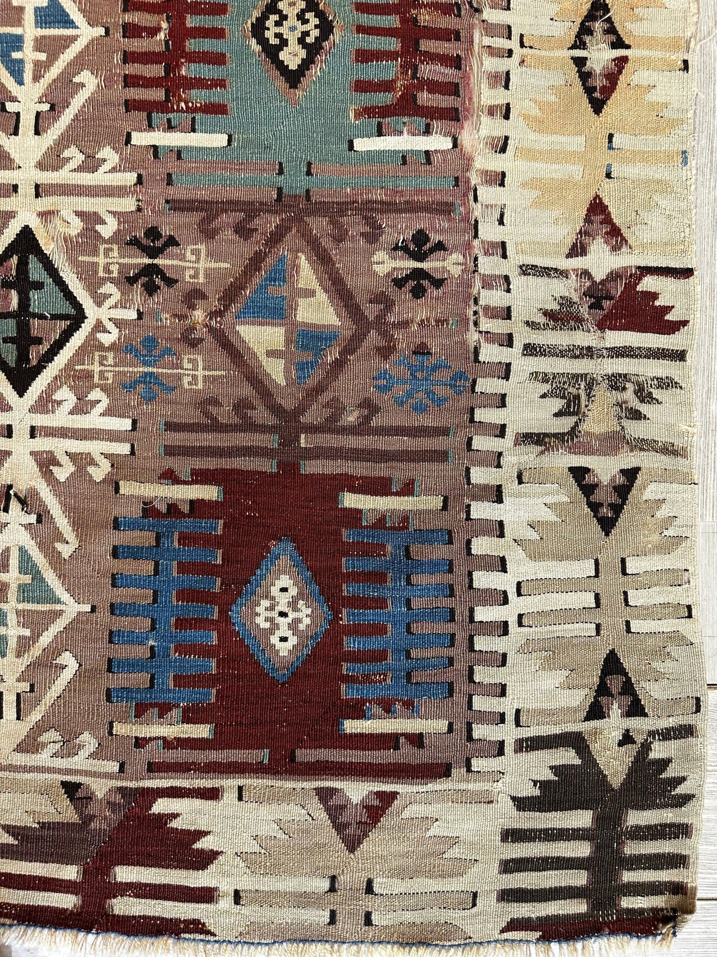 Reyhanli Anatolian 19th C Antique One Of A Kind Kilim Rug 5’ x 8’3” - Nuvé