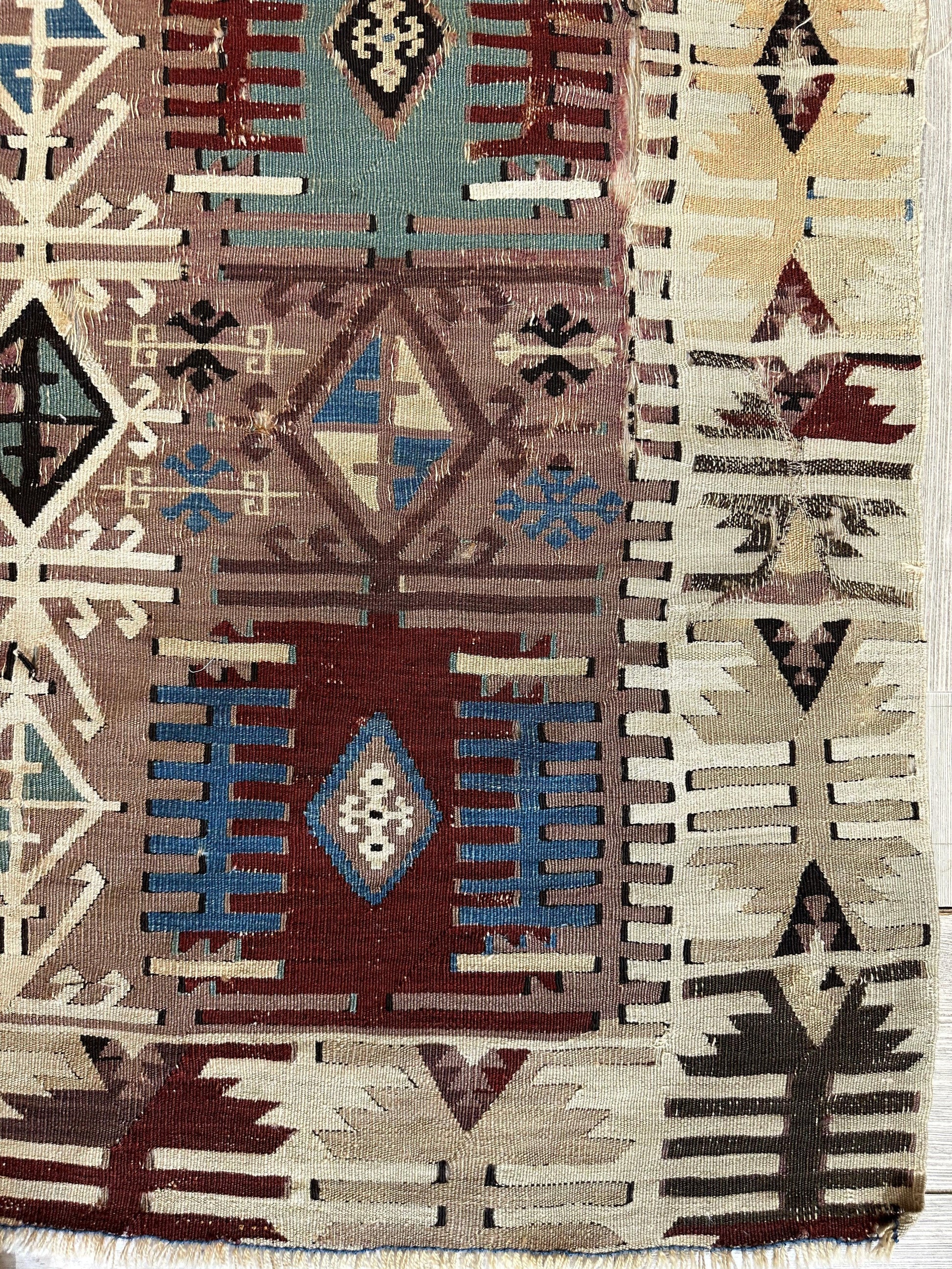 Reyhanli Anatolian 19th C Antique One Of A Kind Kilim Rug 5’ x 8’3” - Nuvé