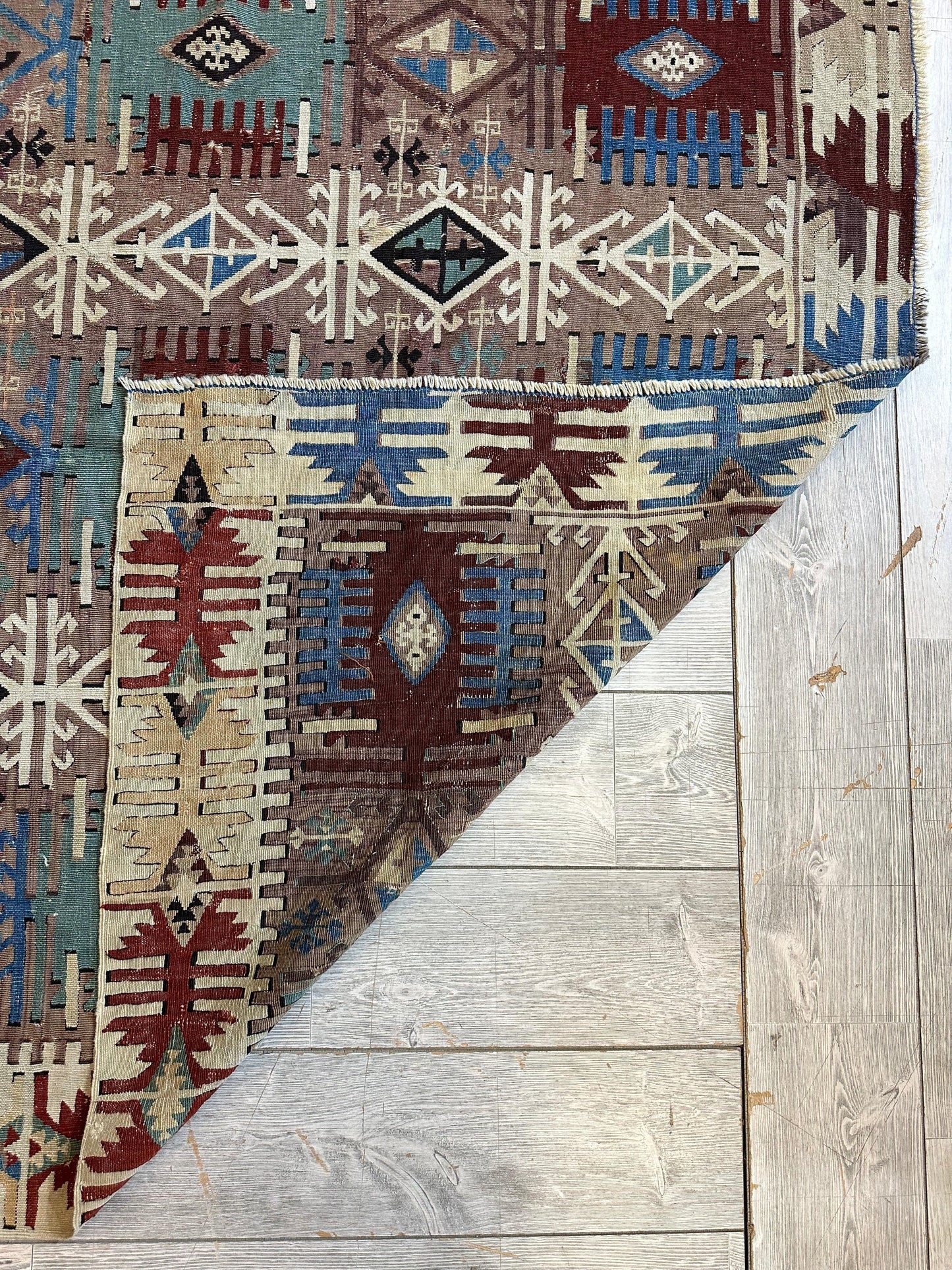 Reyhanli Anatolian 19th C Antique One Of A Kind Kilim Rug 5’ x 8’3” - Nuvé